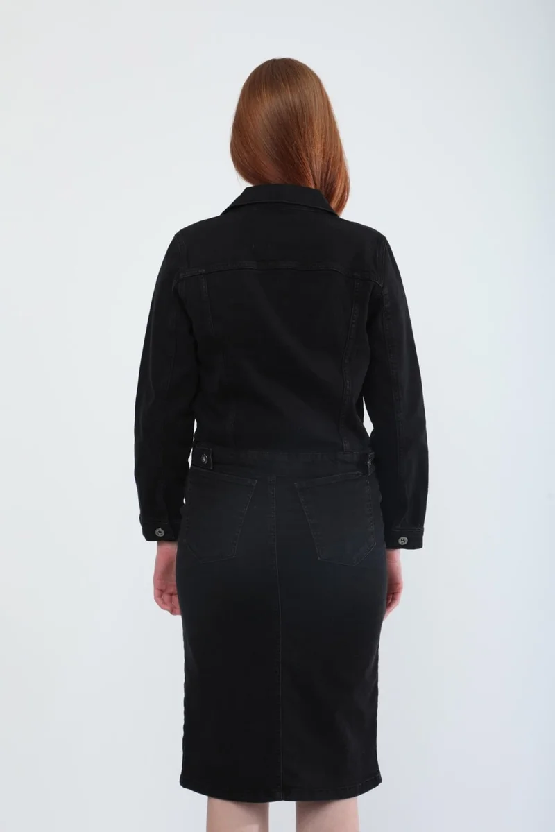 Banny Jeans Women's Pocket Detailed Slim Fit Jean Jacket Black