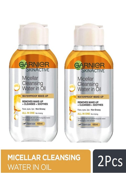 2 Pieces SkinActive Micellar Cleansing Water with Moroccan Argan Oil 100ml+100ml