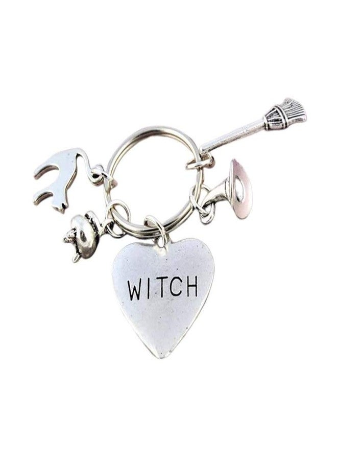 SaiDian 1 Pcs Gothic Witch Keychain Broomstick Charm Pendant Key Ring Purse Bag Hanging Keychain for Women Men Gift - Image 1