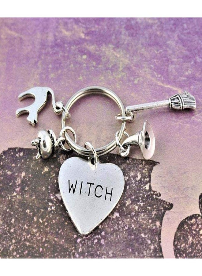 SaiDian 1 Pcs Gothic Witch Keychain Broomstick Charm Pendant Key Ring Purse Bag Hanging Keychain for Women Men Gift - Image 2