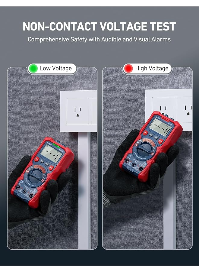 Astroai Multimeter Tester, Trms 4000 Counts Volt Meter Auto-Ranging Ohmmeter Digital 1.5V/9V/12V Battery Voltage Tester Measure Voltage Current Resistance Diodes Continuity Capacitance With Ncv - Image 4