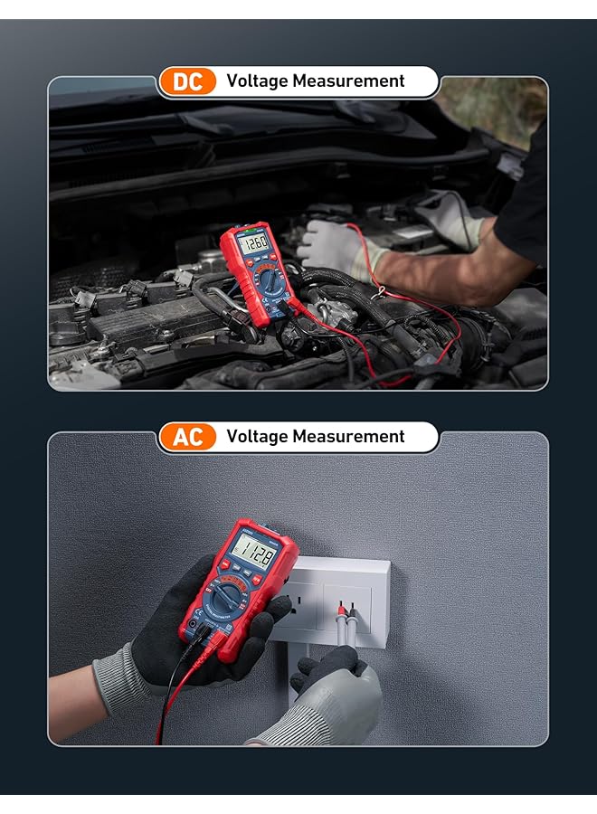 Astroai Multimeter Tester, Trms 4000 Counts Volt Meter Auto-Ranging Ohmmeter Digital 1.5V/9V/12V Battery Voltage Tester Measure Voltage Current Resistance Diodes Continuity Capacitance With Ncv - Image 5
