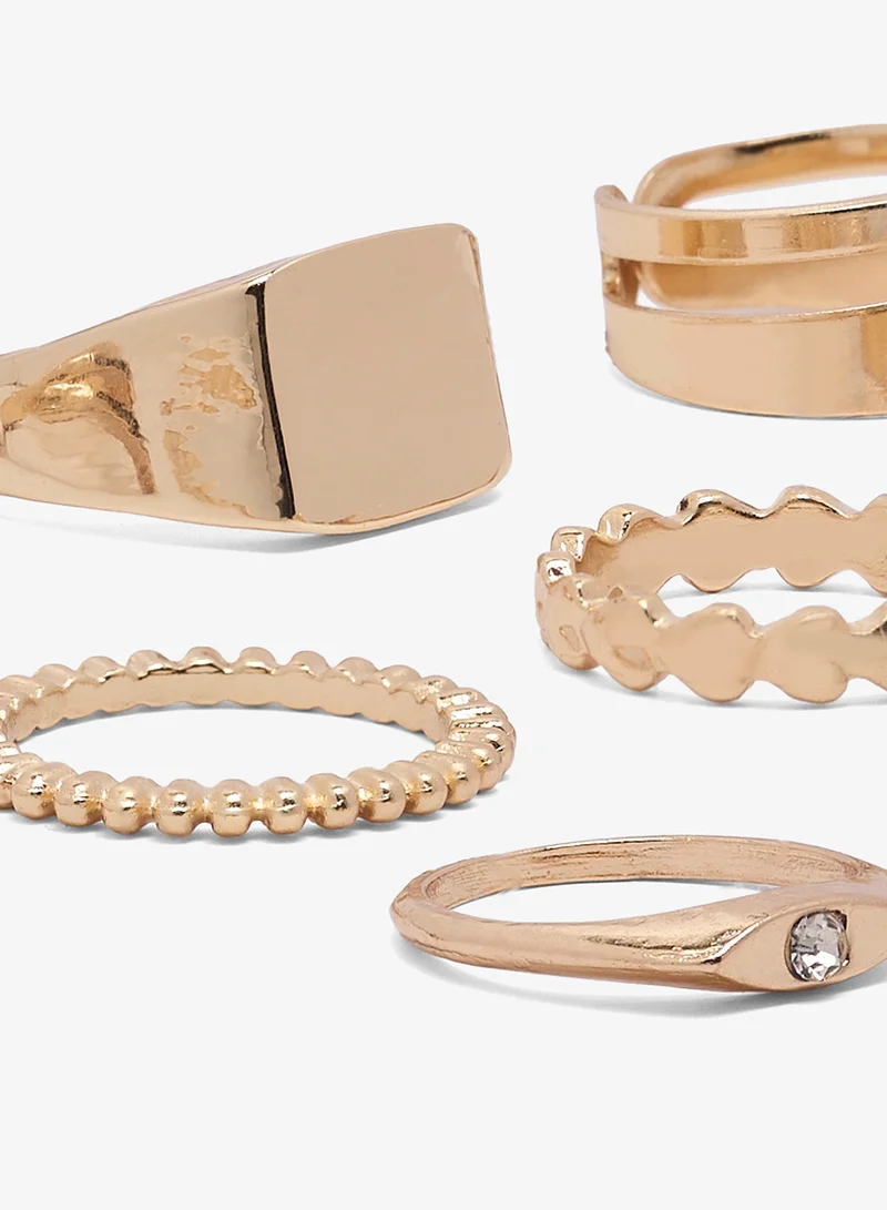 جينجر خواتم ذهب عريضة جريئة