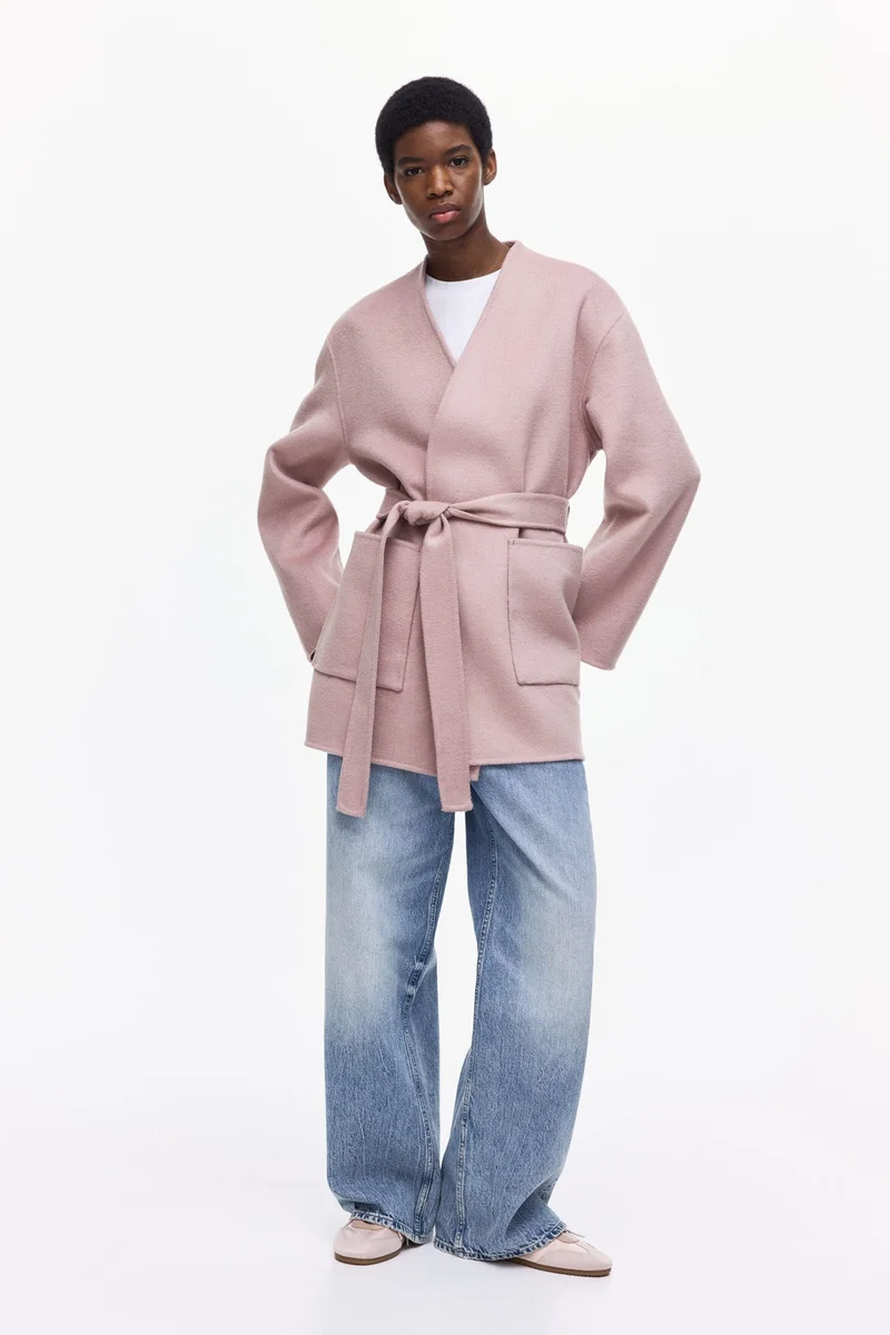 اتش اند ام معطف مصنوع يدوياً من مزيج الصوف