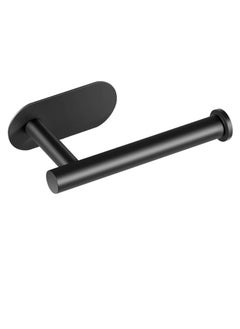 Toilet Paper Holder,Matt Black,Wall Mount,Upgraded Adhesive Toilet Paper Roll Holder,no Drilling,Bathroom/Rv/Washroom, SUS 304 Stainless Steel, Rustproof (Black, 1 Piece)