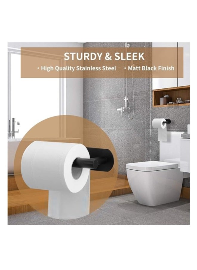 Generic - Toilet Paper Holder,Matt Black,Wall Mount,Upgraded Adhesive Toilet Paper Roll Holder,no Drilling,Bathroom/Rv/Washroom, SUS 304 Stainless Steel, Rustproof (Black, 1 Piece) - Image 1