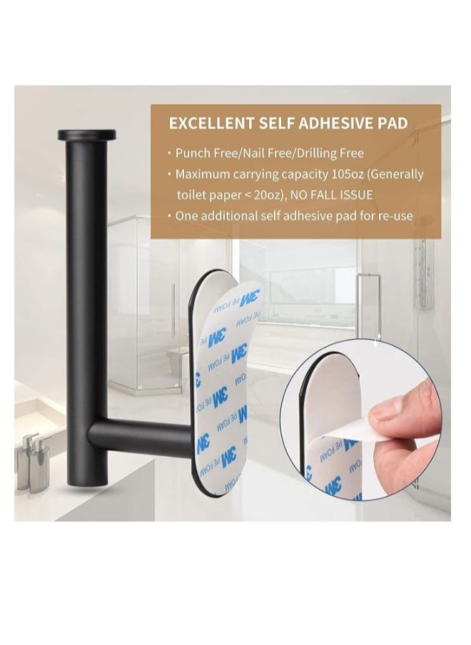 Generic - Toilet Paper Holder,Matt Black,Wall Mount,Upgraded Adhesive Toilet Paper Roll Holder,no Drilling,Bathroom/Rv/Washroom, SUS 304 Stainless Steel, Rustproof (Black, 1 Piece) - Image 1