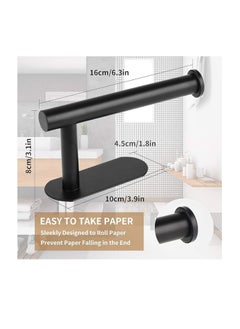 Generic Toilet Paper Holder,Matt Black,Wall Mount,Upgraded Adhesive Toilet Paper Roll Holder,no Drilling,Bathroom/Rv/Washroom, SUS 304 Stainless Steel, Rustproof (Black, 1 Piece)  - Image 5