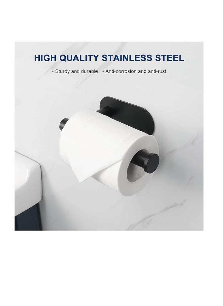 Generic - Toilet Paper Holder,Matt Black,Wall Mount,Upgraded Adhesive Toilet Paper Roll Holder,no Drilling,Bathroom/Rv/Washroom, SUS 304 Stainless Steel, Rustproof (Black, 1 Piece) - Image 1