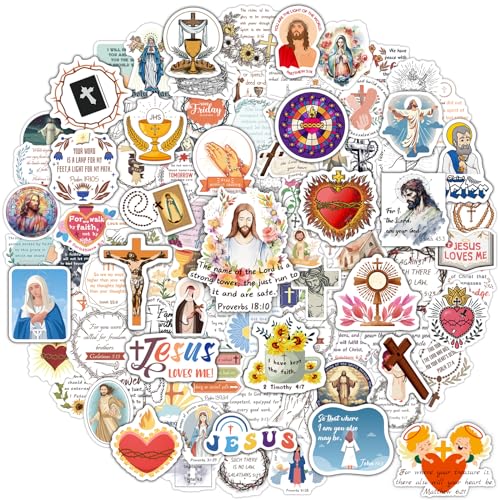 WAKEMOODEI 200PCS Catholic Stickers for Kids Religious Stickers for Water Bottle Scrapbook Bible Sticker for Adult Women Saint Catholic Gift Jesus Virgin Mary Sacred Heart - Image 1