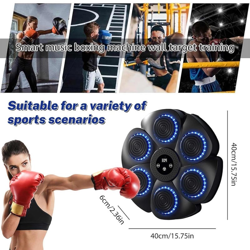 Glaceon Music Boxing Machine with 9 Speed Modes, Smart Music Boxing Machine with Bluetooth & LED Light, Boxing Machine Wall Mounted, Wall Target Training Devices for Adult Kid Home Exercises (GL-02) - Image 2