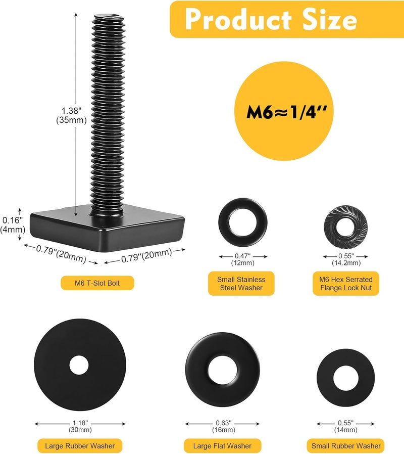 moroinriz T Slot Bolts for Thule, Yakima Roof Rack Cross Bars - M6x35mm Stainless Steel Adapter Kit - Image 2