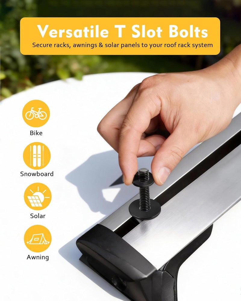 moroinriz T Slot Bolts for Thule, Yakima Roof Rack Cross Bars - M6x35mm Stainless Steel Adapter Kit - Image 3
