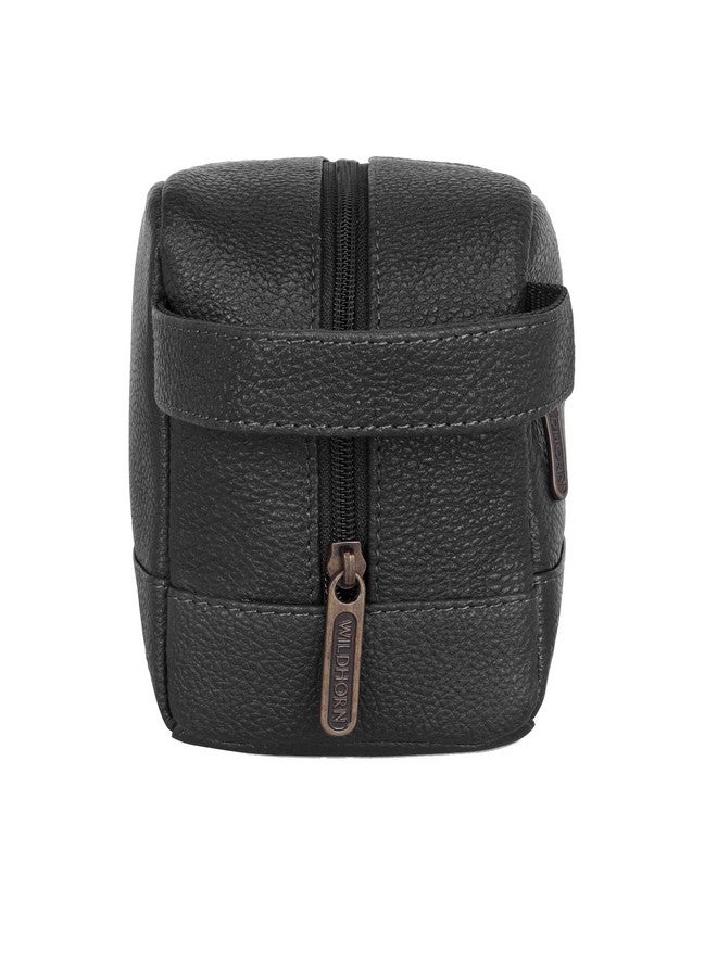 Wildhorn حقيبة مستحضرات التجميل الجلدية وايلد هورن للرجال والنساء - حقيبة دُوب للسفر كبيرة لحقيبة مستحضرات التجميل. منظم مستحضرات التجميل (أسود)، 9.5 سم - Image 3