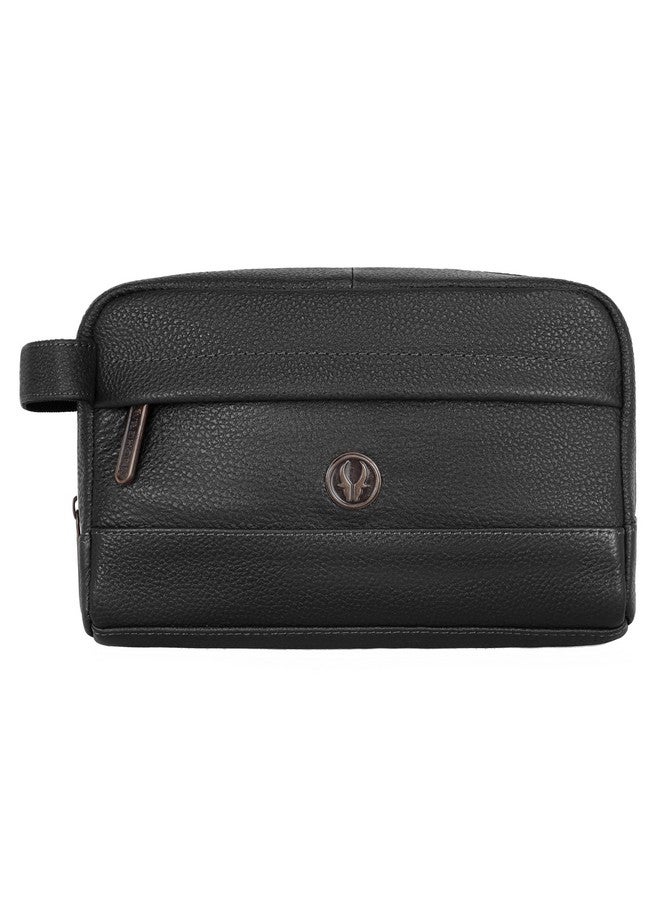 Wildhorn حقيبة مستحضرات التجميل الجلدية وايلد هورن للرجال والنساء - حقيبة دُوب للسفر كبيرة لحقيبة مستحضرات التجميل. منظم مستحضرات التجميل (أسود)، 9.5 سم - Image 2