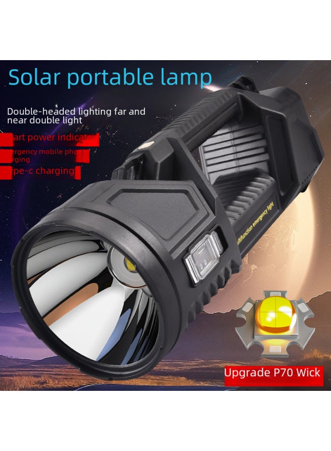 P70 مصباح يدوي LED خارجي عالي الطاقة طويل المدى قابل لإعادة الشحن، فانوس إضاءة محمول متعدد الوظائف، اللون: W5161 -1 (كبير) - Image 2