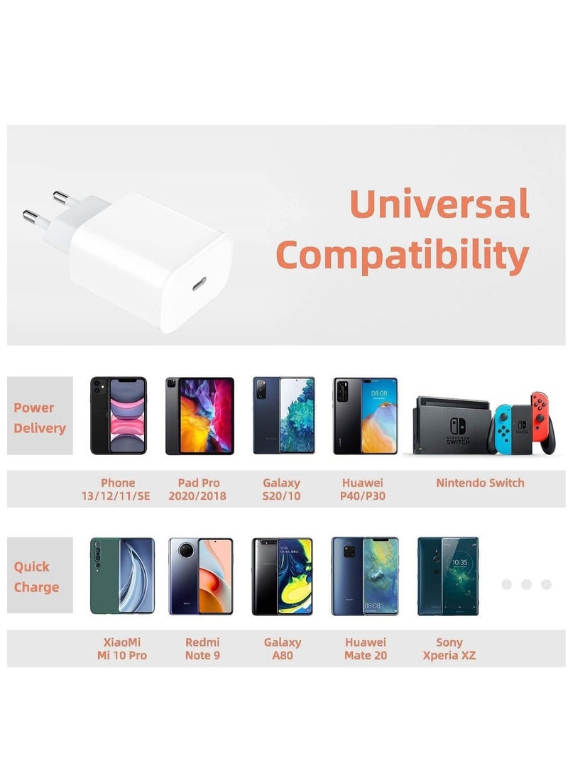 20W PD USB C Fast Charger Adapter for Apple iPhone 13 PRO MAX