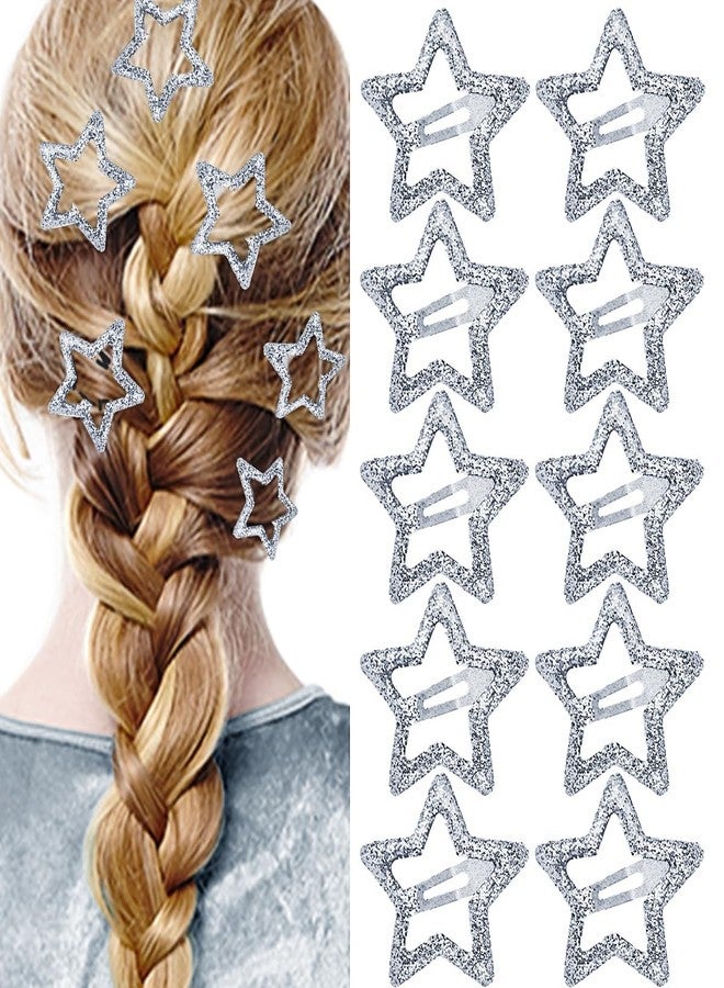 Doneace 10PCS Glitter Metal Hair Barrettes for Girls Women - Cute Y2K 2000s Star Hairpins Headpieces and Non-Slip Star Hair Accessories for Thin & Thick Hair - Image 1