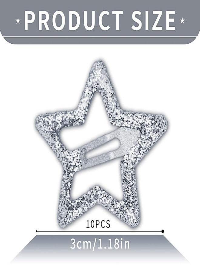 Doneace 10PCS Glitter Metal Hair Barrettes for Girls Women - Cute Y2K 2000s Star Hairpins Headpieces and Non-Slip Star Hair Accessories for Thin & Thick Hair - Image 2