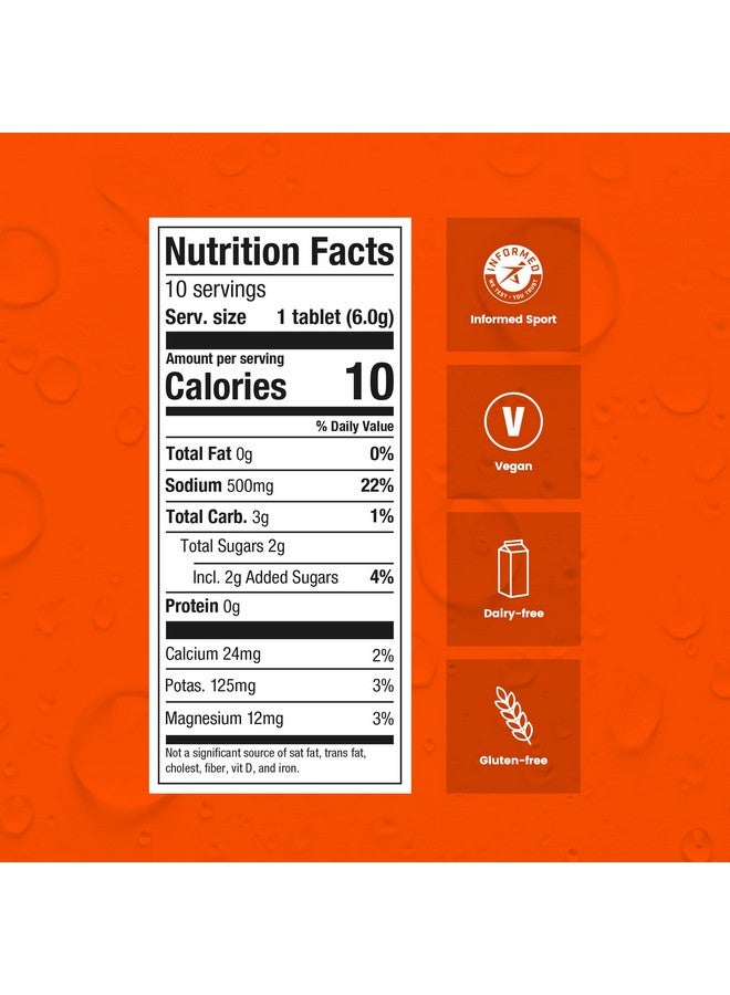 بريسيجن هايدراشن أقراص إلكتروليت الترطيب الدقيق - أقراص ترطيب فوارة متعددة القوة - تقاوم التقلصات - منخفضة السعرات الحرارية، خالية من الجلوتين، نباتية/مناسبة للنباتيين (أنبوب واحد، 1000 مجم/لتر - أنبوب برتقالي) - Image 5