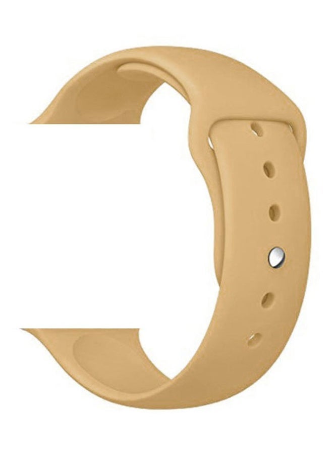 NIBEMINENT Apple Watch Band 42mm/44mm/45mm Silicone Sport Strap Light Brown