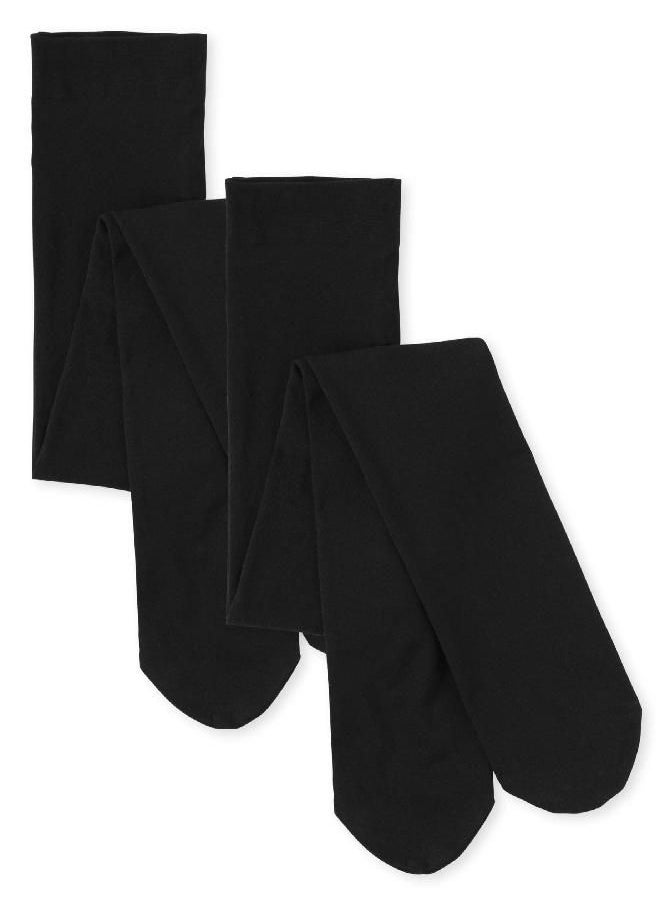 The Children's Place - The Children's Place Girls 2-pack Tights, Black -2 Pack, 6-7 US - Image 1