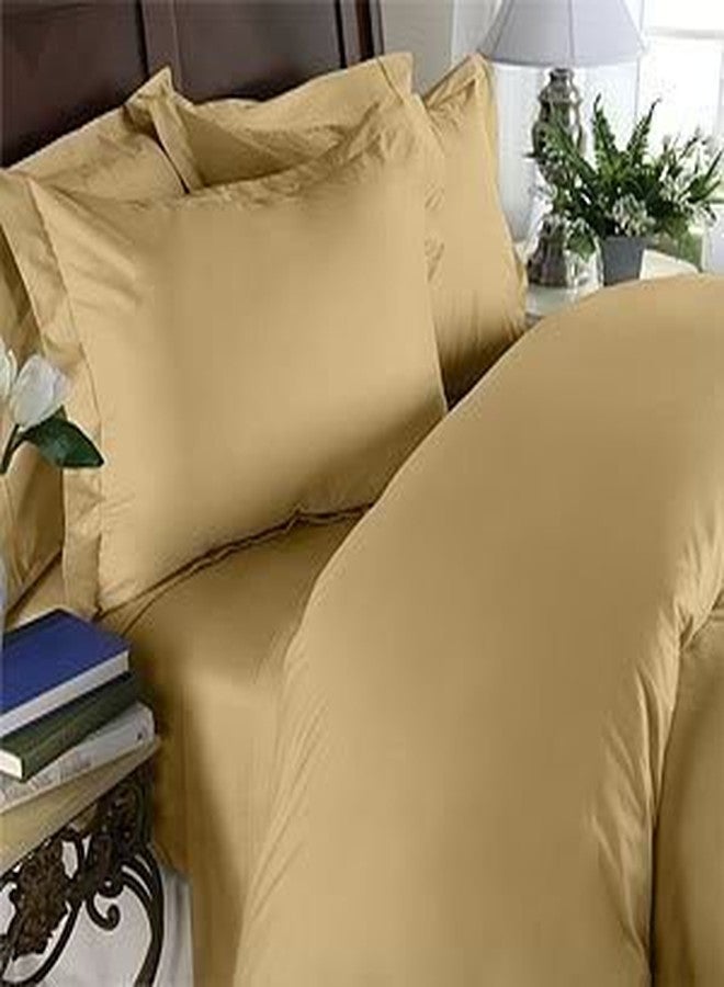 Elegance Linen Wrinkle-Free- 1500 Thread Count Full/Queen Size Egyptian Quality 3pcs Duvet Cover Set, Solid, Gold - Image 1