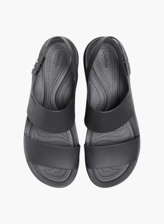 crocs Women's Strappy Flatform Sandals with Buckle Closure