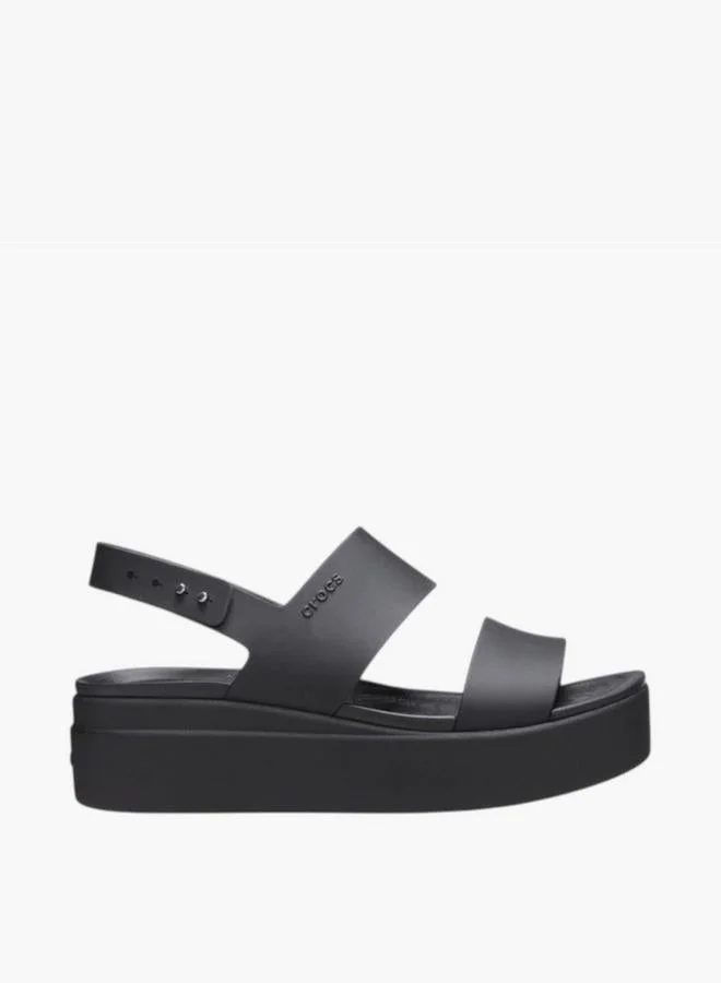 crocs Women's Strappy Flatform Sandals with Buckle Closure