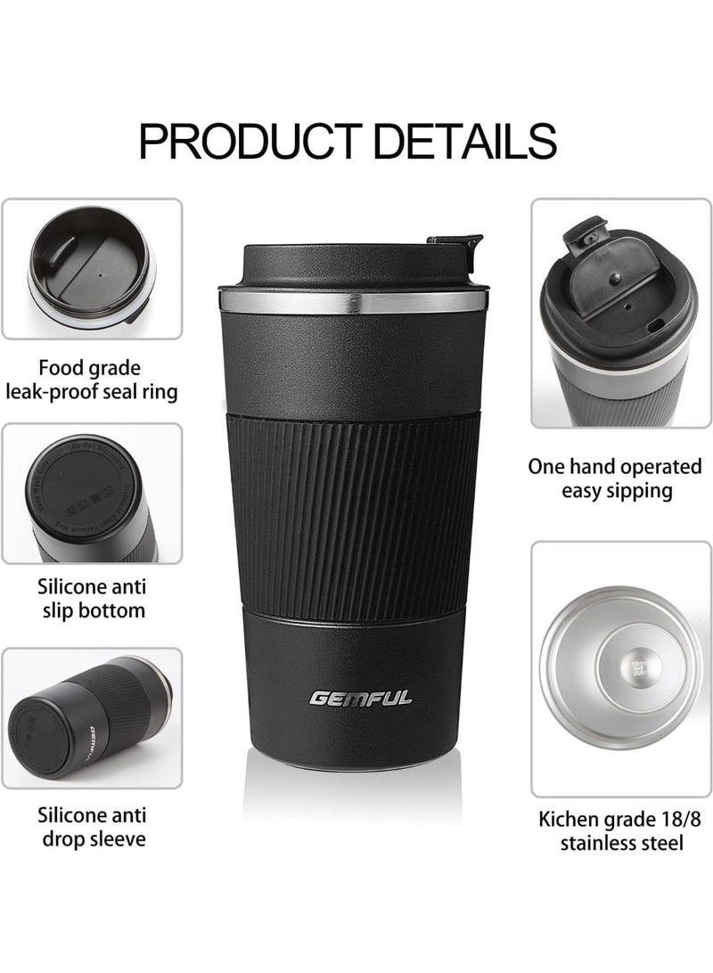 جيمفول كوب قهوة للسفر مصنوع من الفولاذ المقاوم للصدأ ومفرغ من الهواء - Image 3