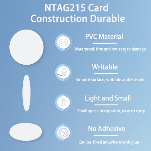 BABIQT 12 PCS NFC Tags Ntag215 Cards Rewritable 215 Tag 30mm Coins Compatible With Android and All NFC-Enabled Smartphones - Image 2