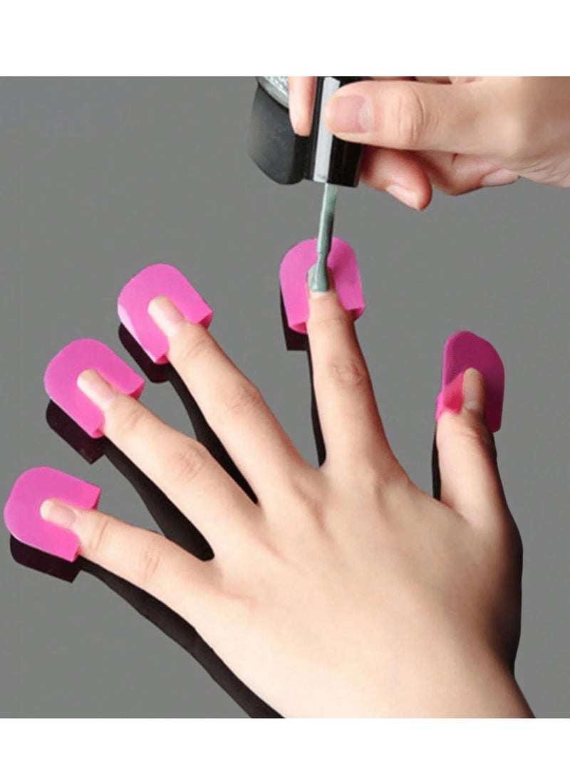 26-Piece Reusable Nail Polish Stencil Set – U-Shaped Nail Polish Protector for Fingers – Multi-Size Nail Guard Holder for Adults, Easy DIY Nail Art Tool - Image 1