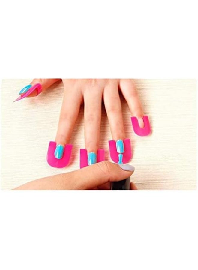 26-Piece Reusable Nail Polish Stencil Set – U-Shaped Nail Polish Protector for Fingers – Multi-Size Nail Guard Holder for Adults, Easy DIY Nail Art Tool - Image 3