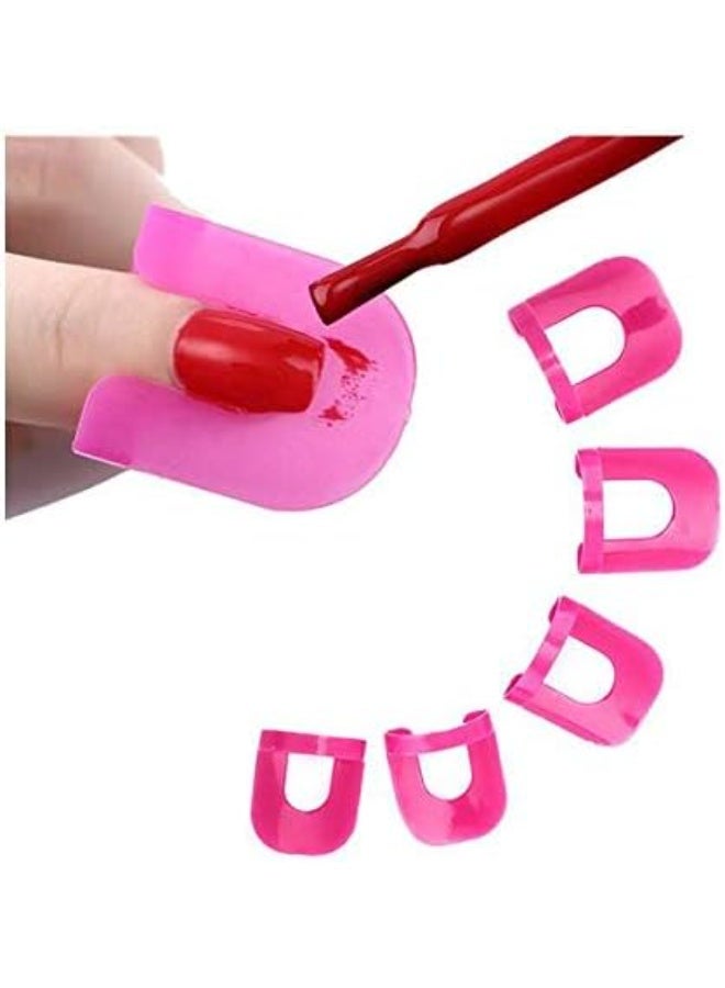 26-Piece Reusable Nail Polish Stencil Set – U-Shaped Nail Polish Protector for Fingers – Multi-Size Nail Guard Holder for Adults, Easy DIY Nail Art Tool - Image 4