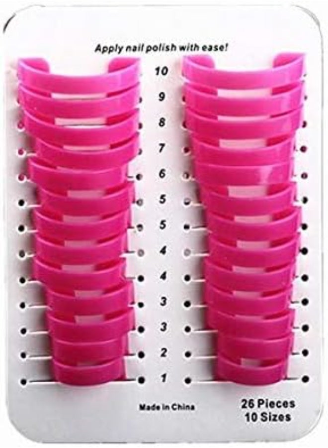 26-Piece Reusable Nail Polish Stencil Set – U-Shaped Nail Polish Protector for Fingers – Multi-Size Nail Guard Holder for Adults, Easy DIY Nail Art Tool - Image 5