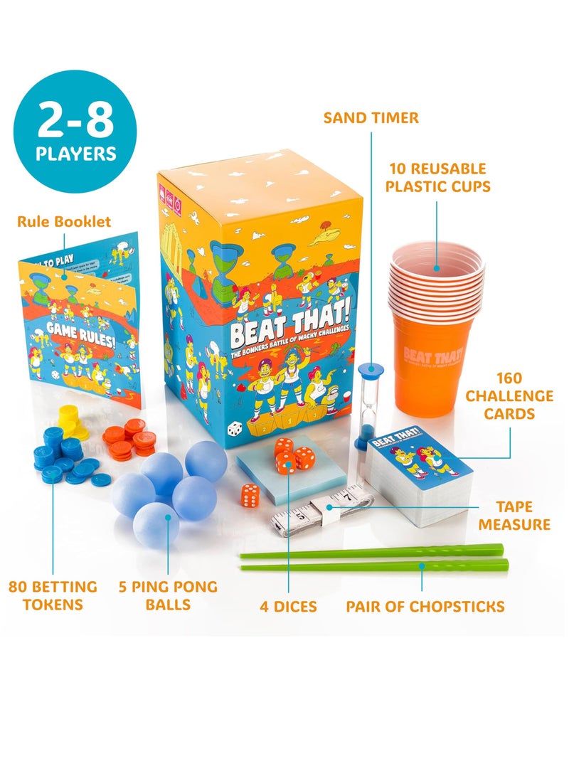 DURKU Family Fun: Beat That! The Bonkers Battle of Wacky Challenges, Family Party for Kids & Adults, Household Objects Expansion - Great Games Board Games - Image 5