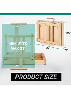 Falling In art Falling in Art Studio Sketchbox Easel, Adjustable Beechwood Tabletop Easel Box for Painting, Portable Desktop Easel with Storage Drawer, Suitable for Beginners and Artists  - Image 2