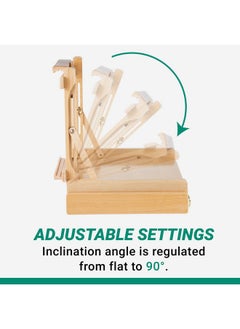 Falling In art Falling in Art Studio Sketchbox Easel, Adjustable Beechwood Tabletop Easel Box for Painting, Portable Desktop Easel with Storage Drawer, Suitable for Beginners and Artists  - Image 3