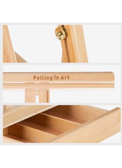 Falling In art Falling in Art Studio Sketchbox Easel, Adjustable Beechwood Tabletop Easel Box for Painting, Portable Desktop Easel with Storage Drawer, Suitable for Beginners and Artists  - Image 5