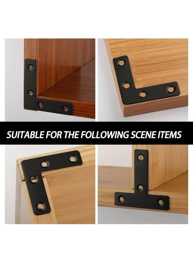 12pcs Black Stainless Steel L Bracket Set For Furniture Cabinet Support - Image 4