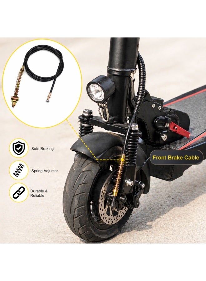 Fukukawa Front Brake Cable Size 16 for Bicycle & Electric Scooter Heavy Duty Brake Wire with Spring Adjuster Durable Steel Inner Cable Universal Replacement BR-CABLE-FXCB-012-FRONT - Image 2