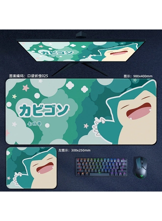 pokemon Mouse Pad Large Mouse Pad for Computer Non Slip Rubber Base 900*400*3mm  Home Office Long Stitched Edge Mouse Mat for Laptop