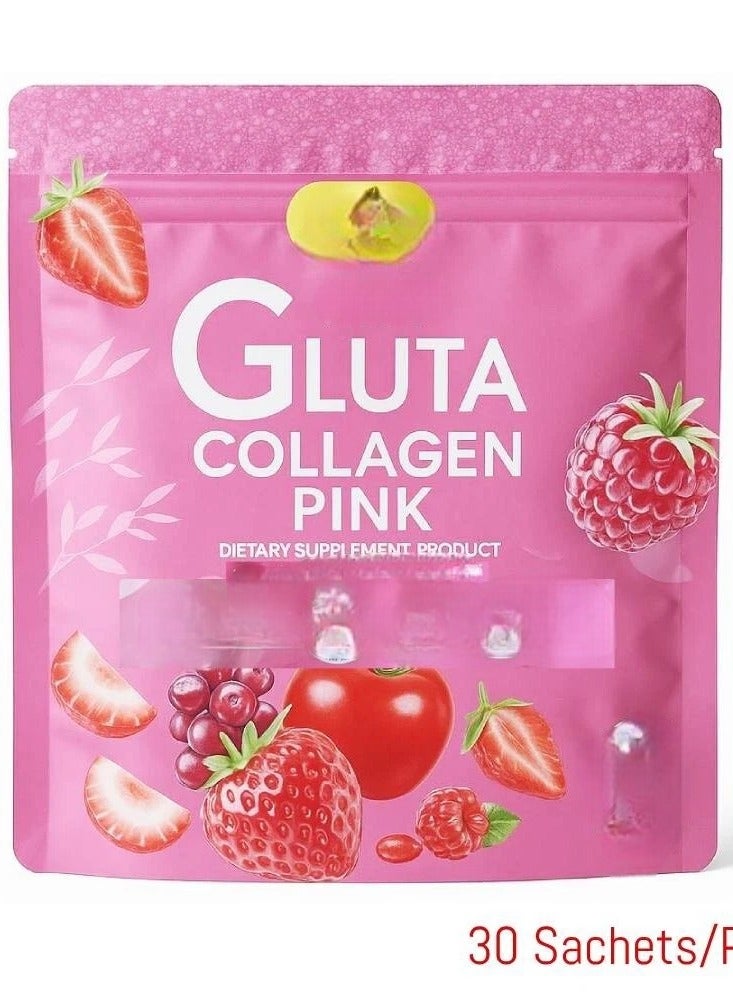 Manee Gluta Collagen Pink Anti-Aging Smooth Skin Supports Healthy 30 Sachets