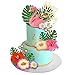 DRWATE 23 PCS Flamingo Cake Toppers Summer Cake Decoration with Cute Pink Flamingo Figures and Hibiscus Flower Palm Leaves for Hawaiian Aloha Themed Party Supplies Type 1 - Image 3