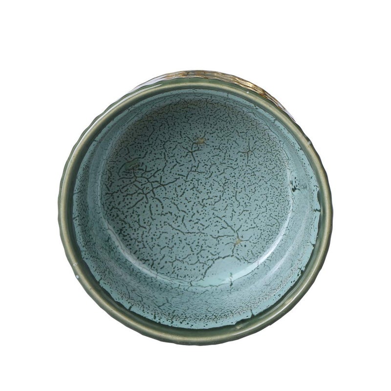 Caffeine Ceramic Handmade Green Crackle Studio Ramekins Bowl (Set of 2) - Image 4