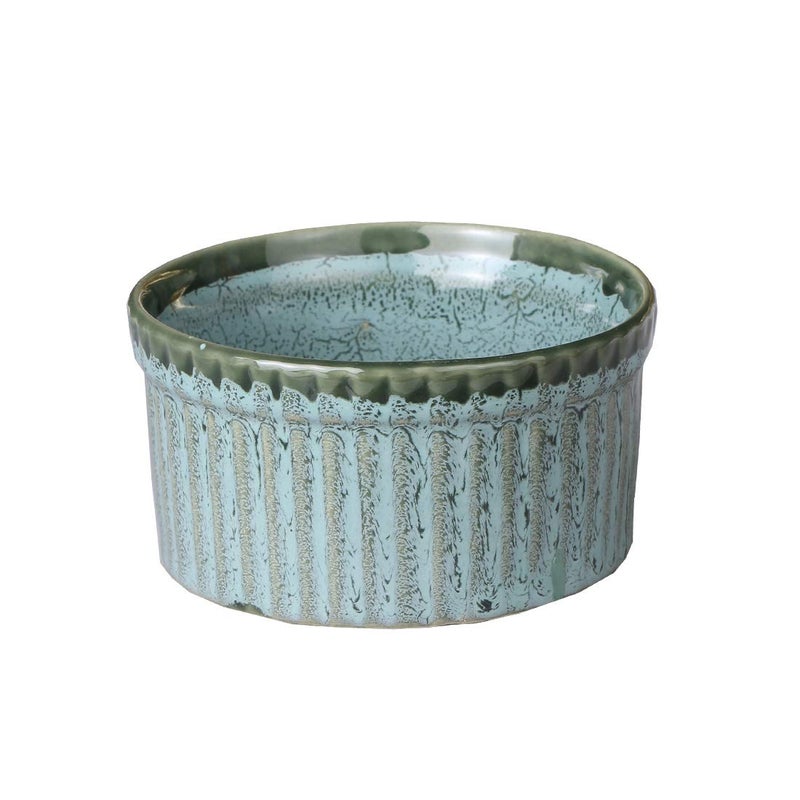 Caffeine Ceramic Handmade Green Crackle Studio Ramekins Bowl (Set of 2) - Image 2