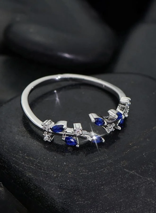 Take Two  Silver Embellished Leaf Ring for Women | Best Price UAE