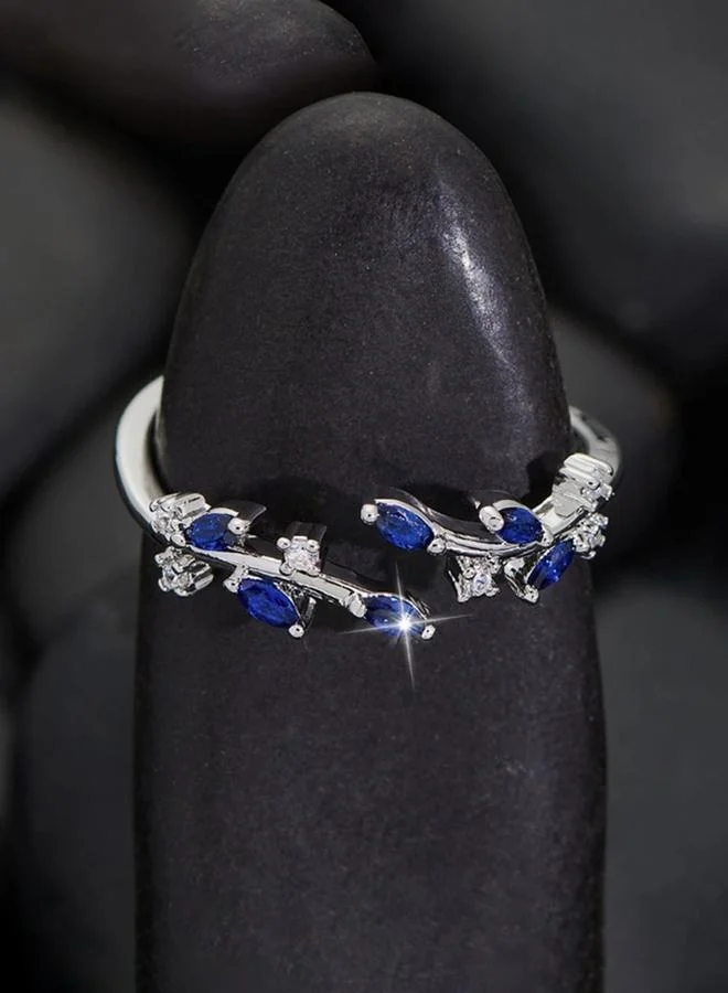 Take Two  Silver Embellished Leaf Ring for Women | Best Price UAE