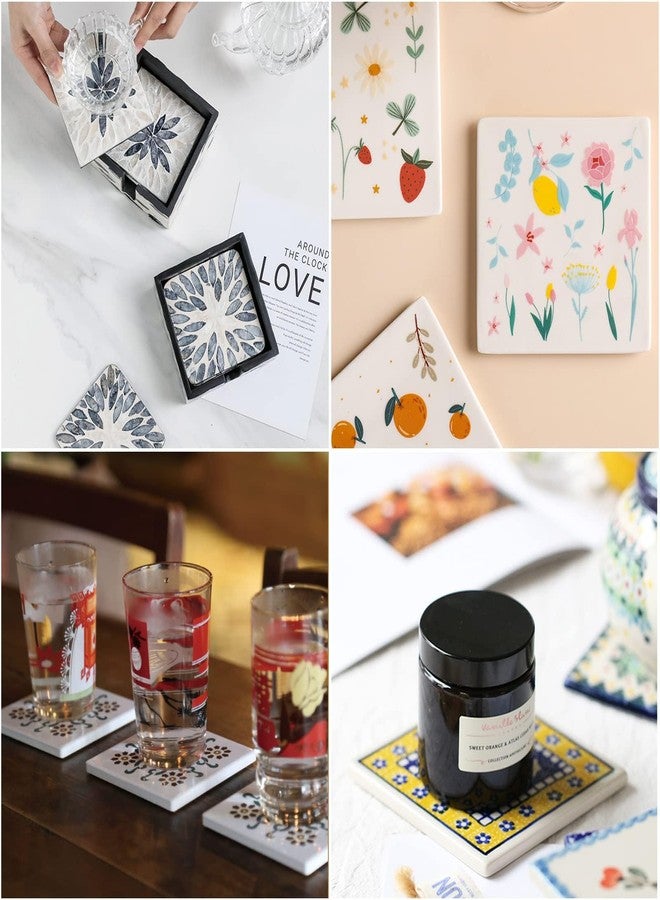 AKOLAFE 20 Sets Sublimation Coasters Blanks with Cork Back Ceramic Tile 4x4 Tiles Ceramic Tiles for Crafts Glossy Glazed Tile Coasters Blanks for Sublimation Thermal Transfer Painting - Image 4