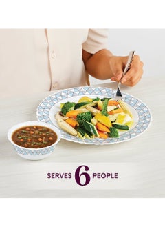 British Chef 10 Piece Opalware Dinner Set | Microwave & Dishwasher Safe-Weave Dinnerware Set With 4 Piece Dinner Plates, 2 Pcs Side Plates, 2 Pcs Soup Bowls, 2 Pcs Spoons | Chip & Scratch Resistant, White  - Image 3